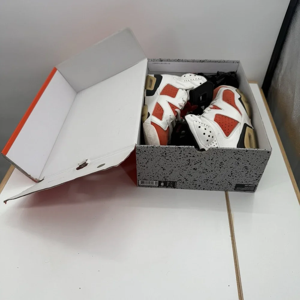 Nike Air Jordan 6 Retro Like Mike Gatorade Shoes‎ Size 8 White Orange 384664-145